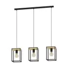 Eglo Lampa Wisząca Libertad Stal Drewno Czarny Brązowy | IP20 - Nadaje Się Do 3x E27 